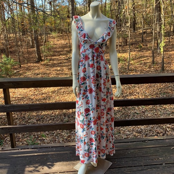 Anthropologie Dresses & Skirts - Anthropology Maxi Floral Criss Cross Summer Dress